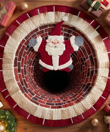 Santa Workshop Quilted Round Mat
