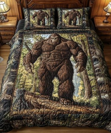 Sasquatch Woodland Trail 3-Piece Quilted Bedding Set
