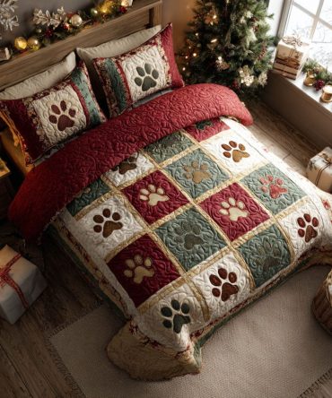 Scarlet Paws 3-Piece Quilted Bedding Set
