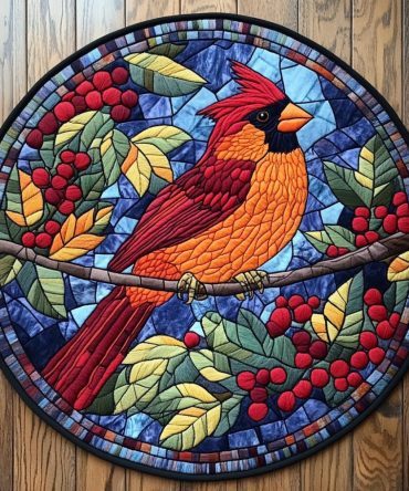 Scarlet Skies Quilted Round Mat
