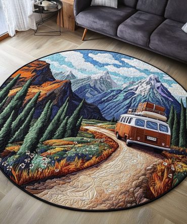 Scenic Route Quilted Round Mat