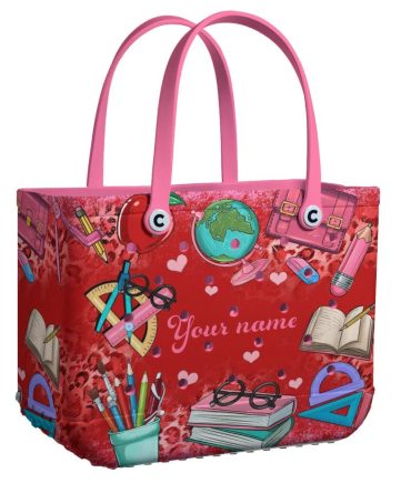Customizable School Supplies Tote Bag – Personalized Name, Vibrant Design, Durable & Stylish For Students