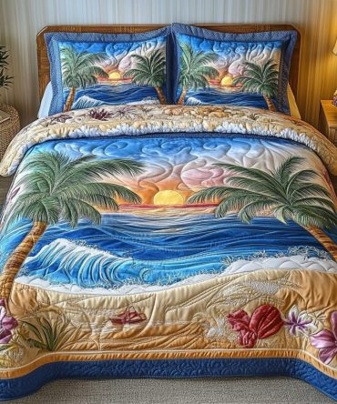 Sea Breeze 3-Piece Quilted Bedding Set