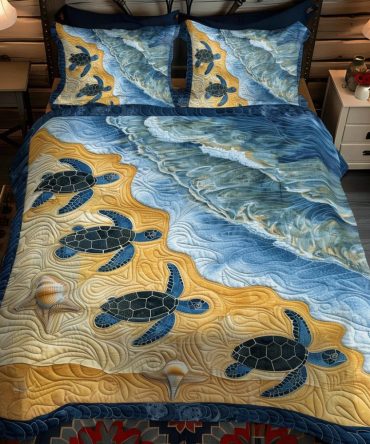 Sea Turtle Bay 3-Piece Quilted Bedding Set