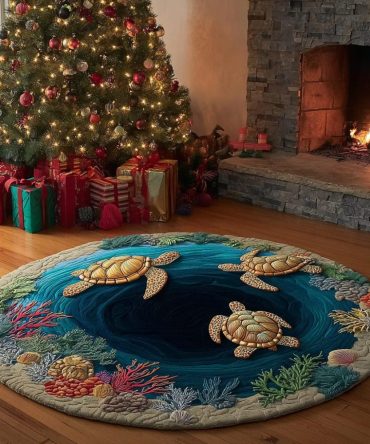 Sea Turtle Quilted Round Mat
