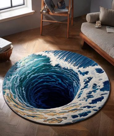 Sea Whisper Quilted Round Mat
