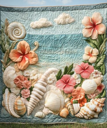Seashell Chorus Quilted Blanket