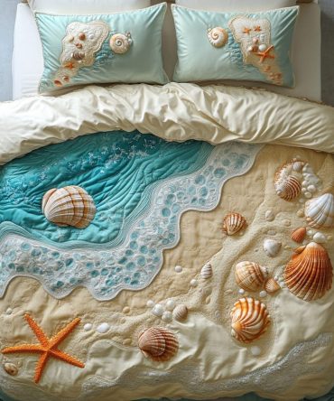 Seashell Shores 3-Piece Quilted Bedding Set