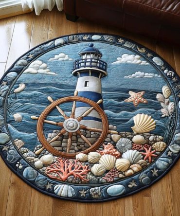 Seaside Lantern Quilted Round Mat