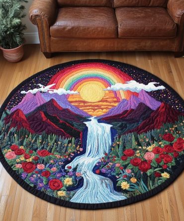 Serene Falls Quilted Round Mat