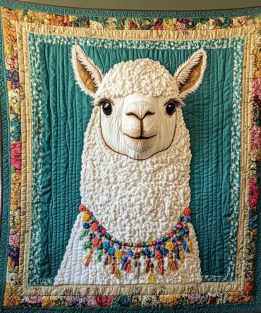 Serene Llama Quilted Blanket