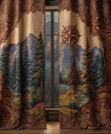 Serene Pines Quilted Curtains