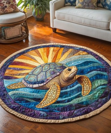 Serene Shell Quilted Round Mat