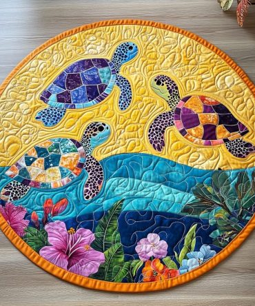Serene Shelled Quilted Round Mat