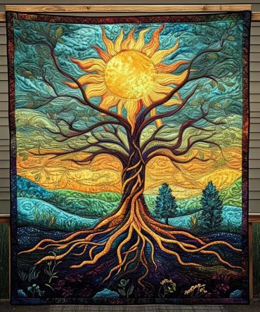 Serene Tree Quilted Blanket