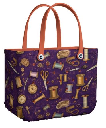 Stylish Sewing-Themed Tote Bag - Perfect For Crafters & Quilters - Durable & Spacious Design