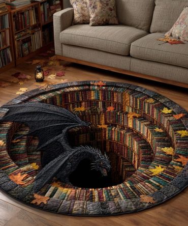 Shadow Library Quilted Round Mat