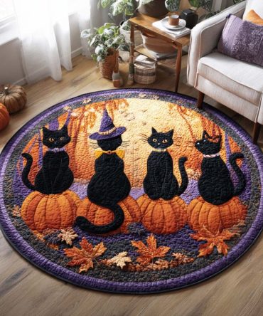 Shadow Paws Quilted Round Mat