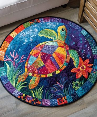 Shell Of The Sea Quilted Round Mat