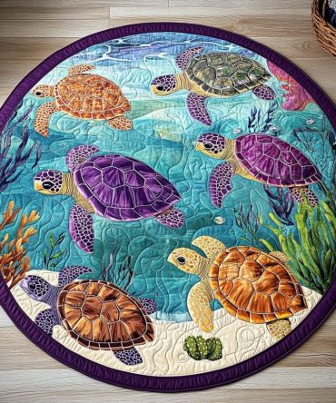 Shelled Peace Quilted Round Mat