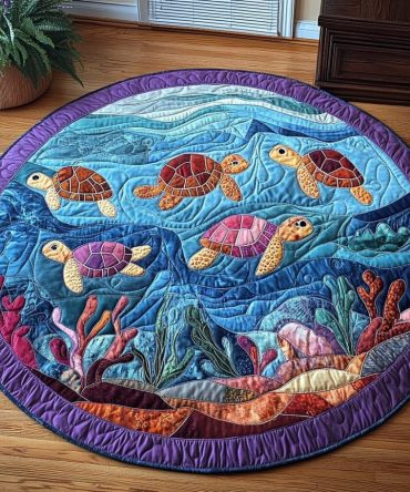 Shelled Serenity Quilted Round Mat