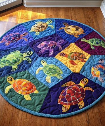 Shelled Tranquility Quilted Round Mat