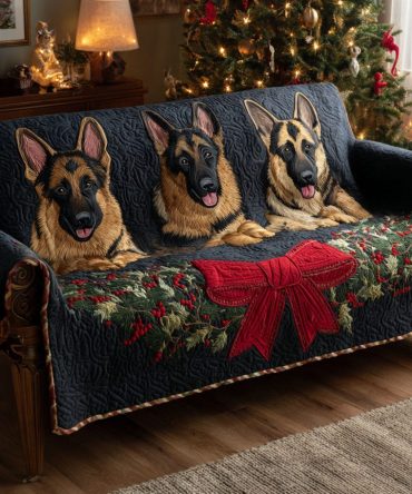 Shepherd Winter Bow Quilted Sofa Cover