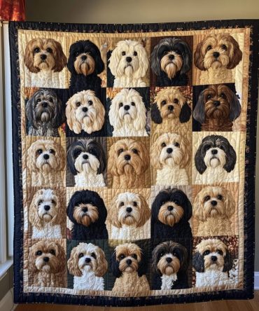 Shih Tzu Dreams Quilted Blanket
