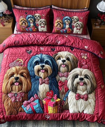 Shih Tzu Bliss 3-Piece Quilted Bedding Set