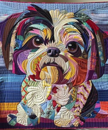 Shih Tzu Sparkle Quilted Blanket
