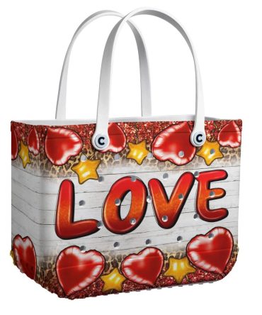 Bucket Tote Bag, Limited Edition Bogg Bag, Beach Bag Shining Love