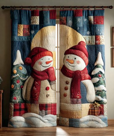 Shiny Frost Fields Quilted Curtains