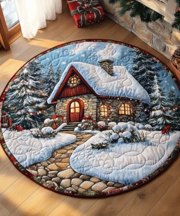 Silent Night Glow Quilted Round Mat