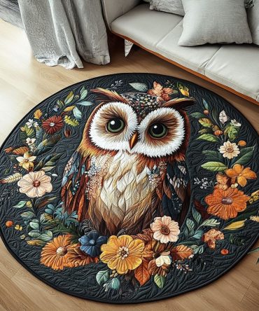 Silent Observers Quilted Round Mat