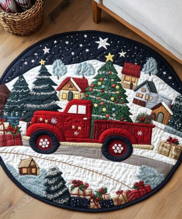 Silver Bells Quilted Round Mat
