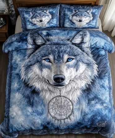 Silver Wolf 3-Piece Quilted Bedding Set