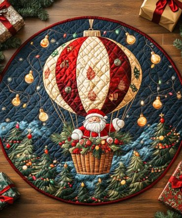 Sky Balloon Ride Quilted Round Mat