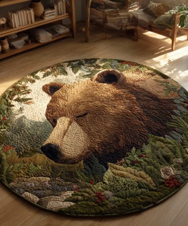 Sleeping Bear Forest Quilted Round Mat