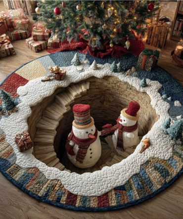 Snow Magicland Quilted Round Mat