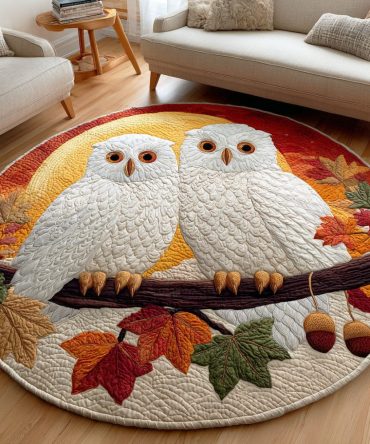 Snow Wing Quilted Round Mat
