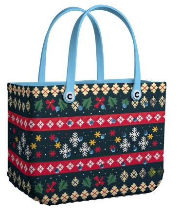 Bucket Tote Bag, Limited Edition Bogg Bag, Beach Bag Snowflake Adventure