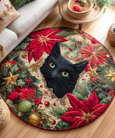 Snowflake Paws Quilted Round Mat