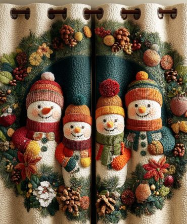 Snowman Frost Fun Quilted Curtains