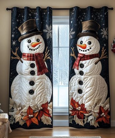 Snowman Harmony Quilted Curtains