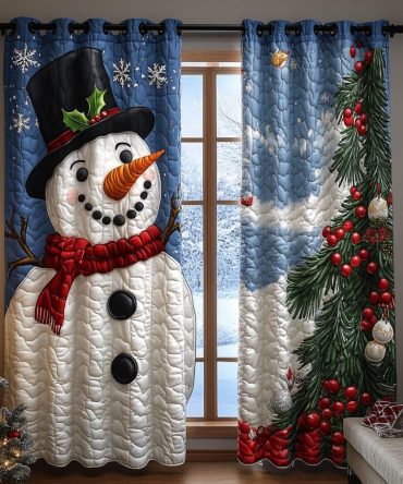 Snowman Moment Quilted Curtains