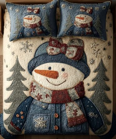 Snowman Spirit 3-Piece Quilted Bedding Set