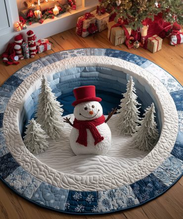 Snowy Fun Quilted Round Mat