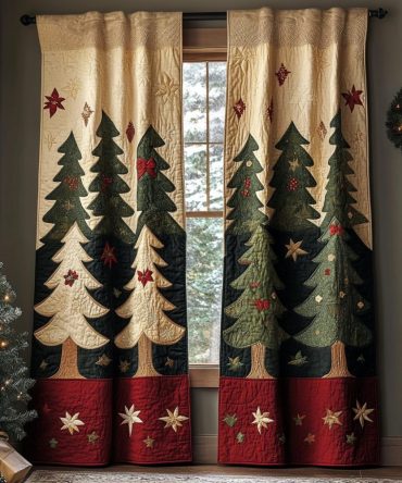Snowy Grove Quilted Curtains
