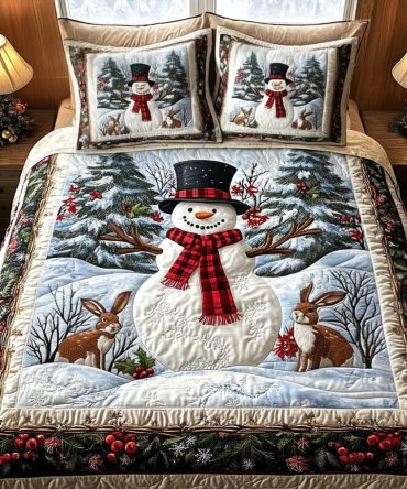 Snowy Magic 3-Piece Quilted Bedding Set