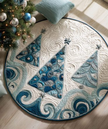 Snowy Magic Quilted Round Mat